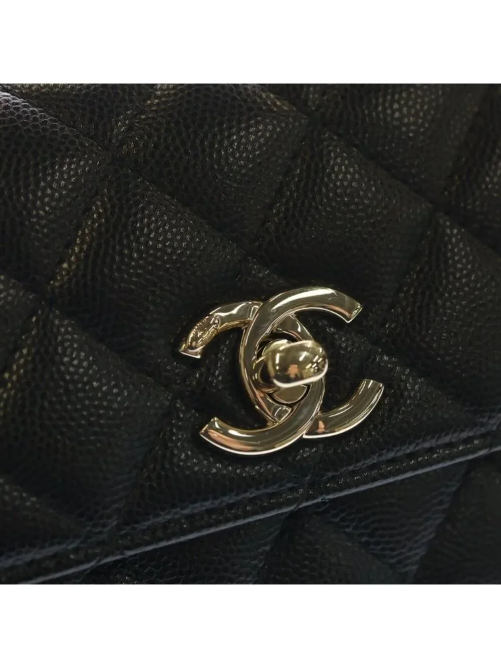 Chanel Coco Handle Xxs 2-Way Chain Shoulder Bag Black Caviar Leather Gold